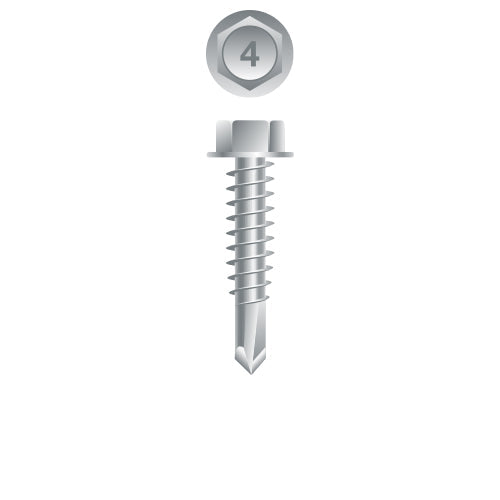 #12 Strong-Point Hex Washer Head 12-14 x 1-1/4, 410 Stainless Steel