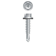#10 Strong-Point Hex Washer Head w/Washer 10-16 x 1, 410 Stainless Steel