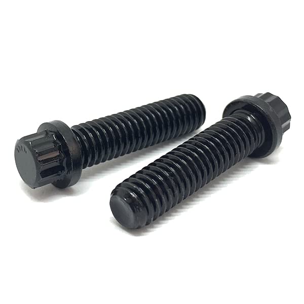 1/4-28x1-1/4" Alloy 12 Point Flange Screws Black Oxide