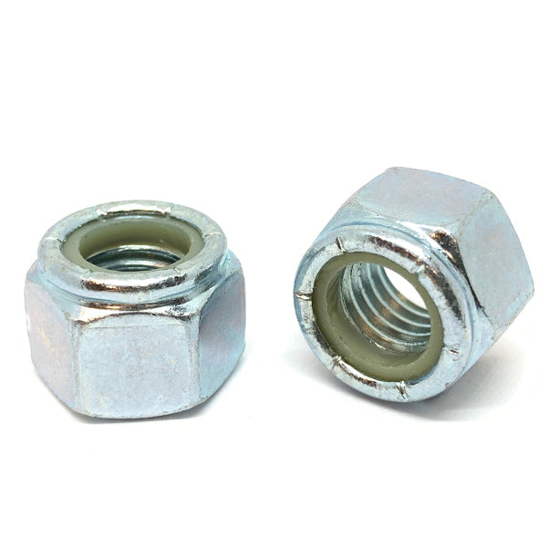 M6-1.0 Class 10 Nylon Insert Hex Nuts Coarse Thread Zinc