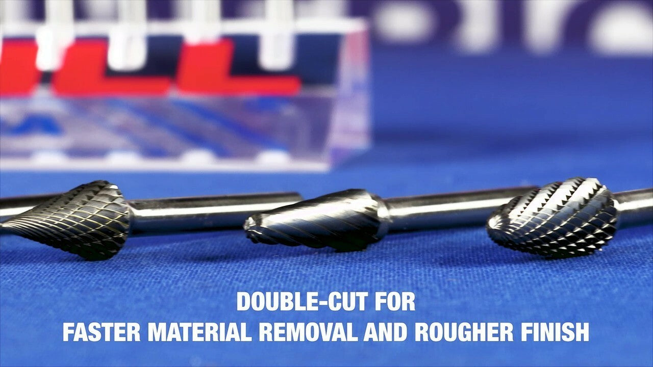 SC-4 7/16" X 1" Cylindrical Radius End Carbide Bur 1/4" Shank