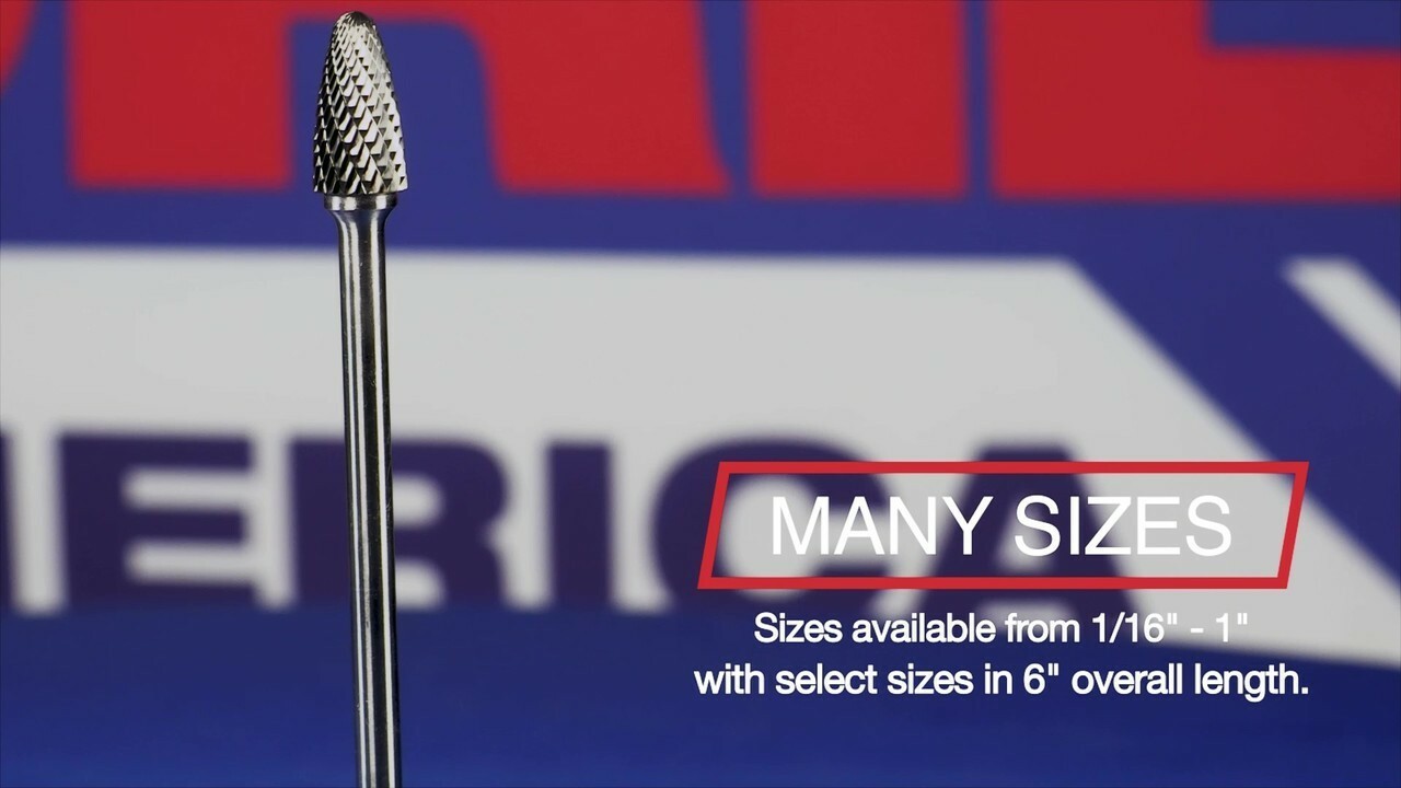 SF-15 3/4" X 1-1/2" Tree Radius End Carbide Bur 1/4" Shank