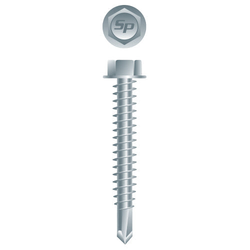 #10 Strong-Point Hex Washer Head 10-16 x 1, Zinc
