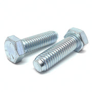 1/4-20x1/2" Hex Cap Screws Grade 5 Bolts Zinc Clear
