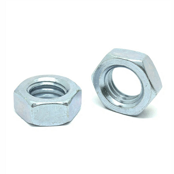 1/2"-20 Grade A Hex Jam Nuts Zinc