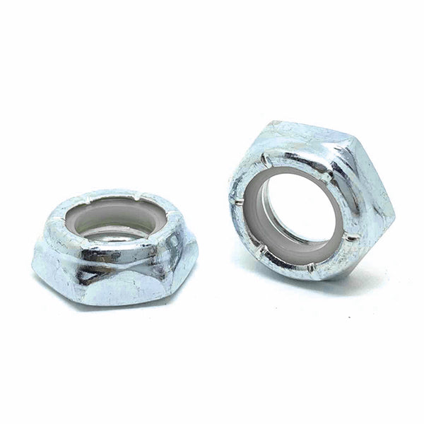 1/4"-28 Grade A Nylon Insert Hex Jam Nuts Zinc