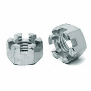 1/4"-28 Slotted Finished Hex Nuts Zinc Clear