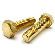 1/4-20x1-1/2" Brass Hex Tap Bolts Full Thread