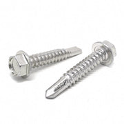 #10x3/4" Stainless Steel Unslotted Hex Washer Head #3 Point Self Drilling Screws