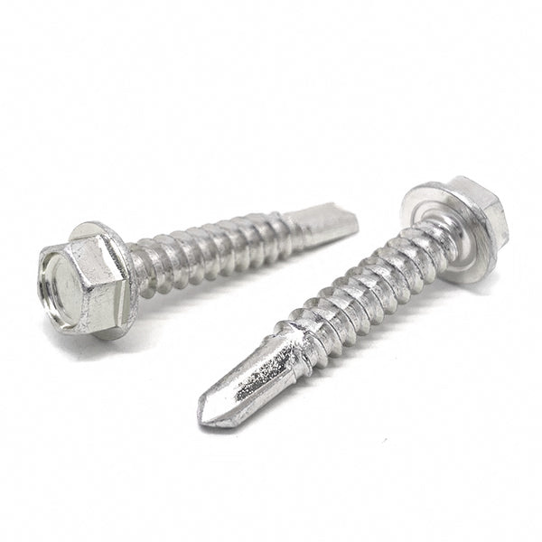 #12x3" Stainless Steel Unslotted Hex Washer Head #3 Point Self Drilling Screws