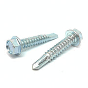 #6-20x1" Unslotted Hex Washer Head #2 Point Self Drilling Screws Zinc