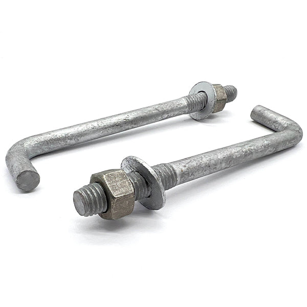 1/2"x8"x1-1/4"x1-3/4" L Shaped Anchor Bolts with Nuts and Washers Galvanized