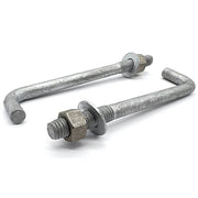 1/2"x16"x1-1/4"x1-3/4" L Shaped Anchor Bolts with Nuts and Washers Galvanized