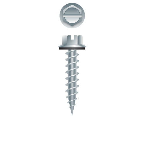 #10 SLT Strong-Point Hex Washer Head w/NEO 10 x 2, 5/16 A.F., Zinc