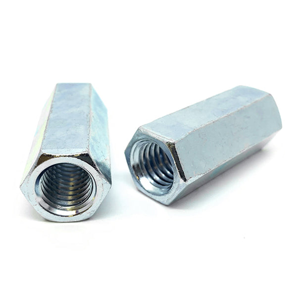 3/8-24 X 1-1/8" Steel Coupling Nuts Zinc