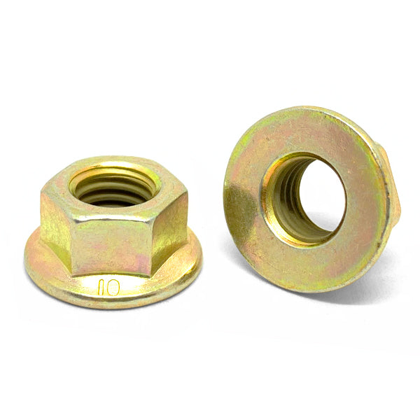 M12-1.75 Class 10 Hex Flange Nuts Zinc Yellow