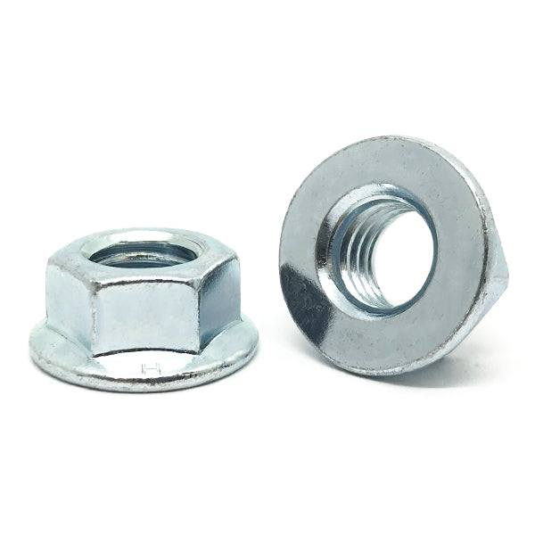1/4"-20 Grade 5 Hex Flange Nuts Zinc Clear