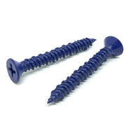 1/4x6" Phillips Flat Head Concrete Screws Piercing Point Blue Finish