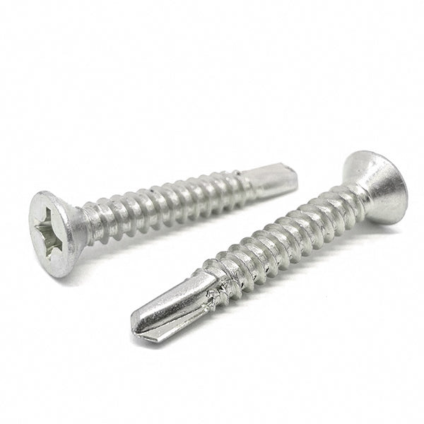 #6x1/2" Stainless Steel Phillips Flat Head #2 Point Self Drilling Screws