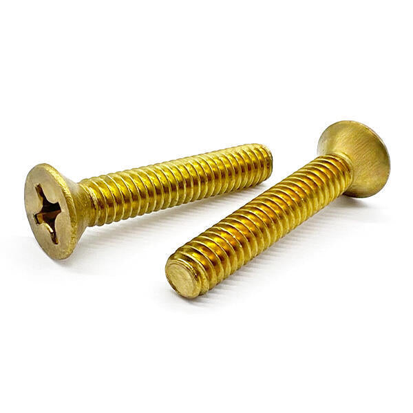 #8-32x1-3/4" Brass Phillips Flat Head Machine Screws
