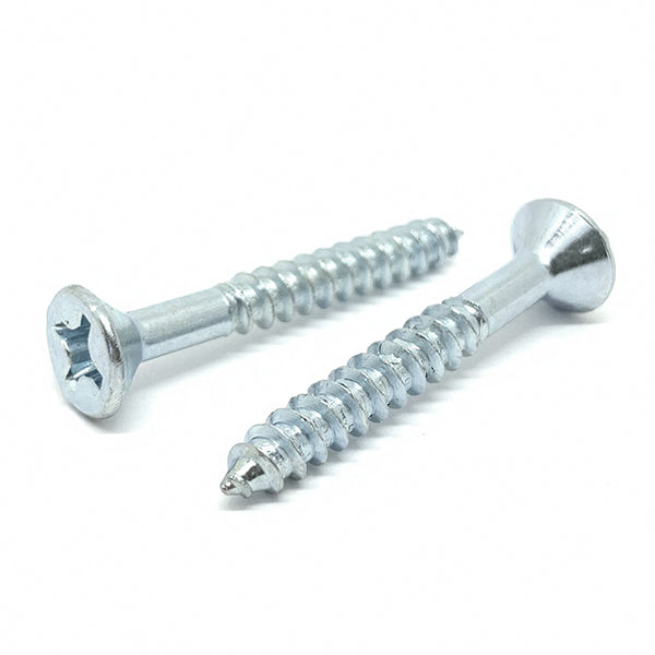 #10x1" Phillips Flat Head Wood Screws Zinc Clear