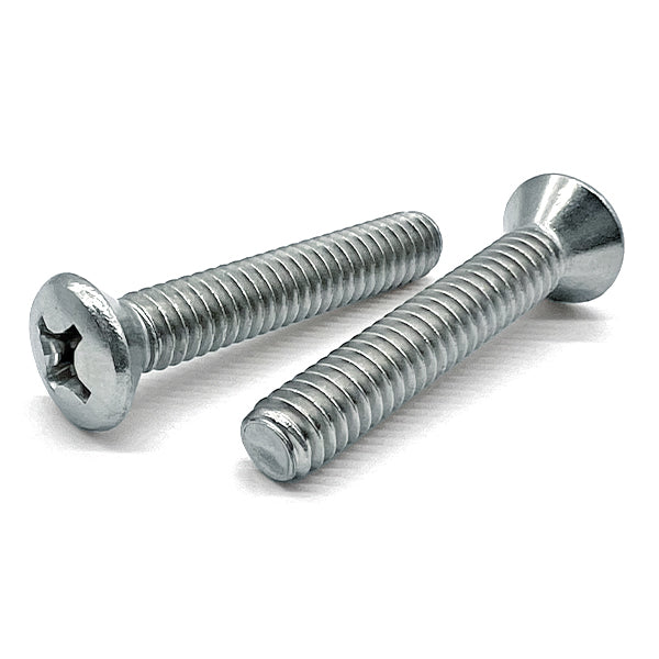 #10-32x1" Phillips Oval Head Machine Screws Zinc Clear