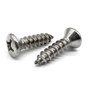 #6-18x3/4" 316 Stainless Steel Phillips Oval Head Type A Self Tapping Screws