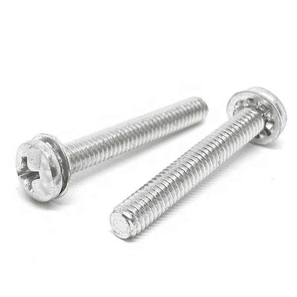 #6-32x1-1/4" 410 Stainless Steel Internal Tooth Sems Phillips Pan Head Machine Screws