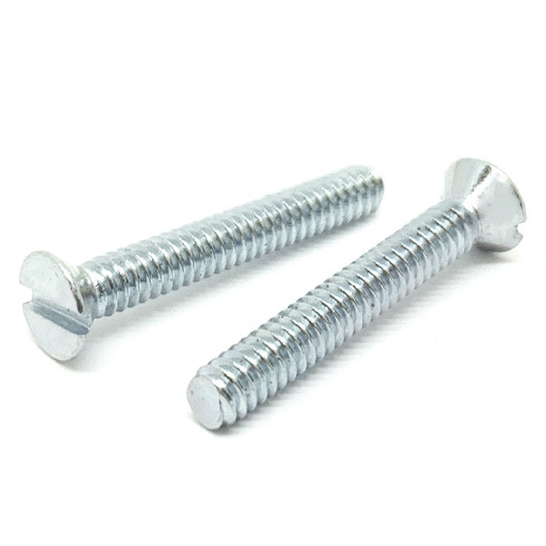 #8-32x1/2" Slotted Flat Head Machine Screws Steel Zinc