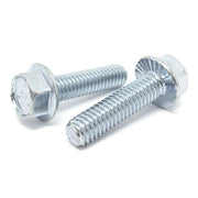 5/16-18x2" Grade 5 Serrated Hex Flange Bolts Zinc Clear