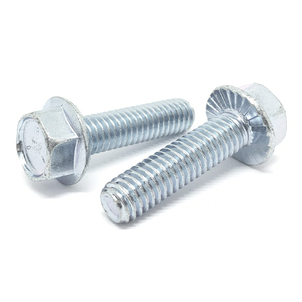 #10-24x5/8" Grade 5 Serrated Hex Flange Bolts Zinc Clear