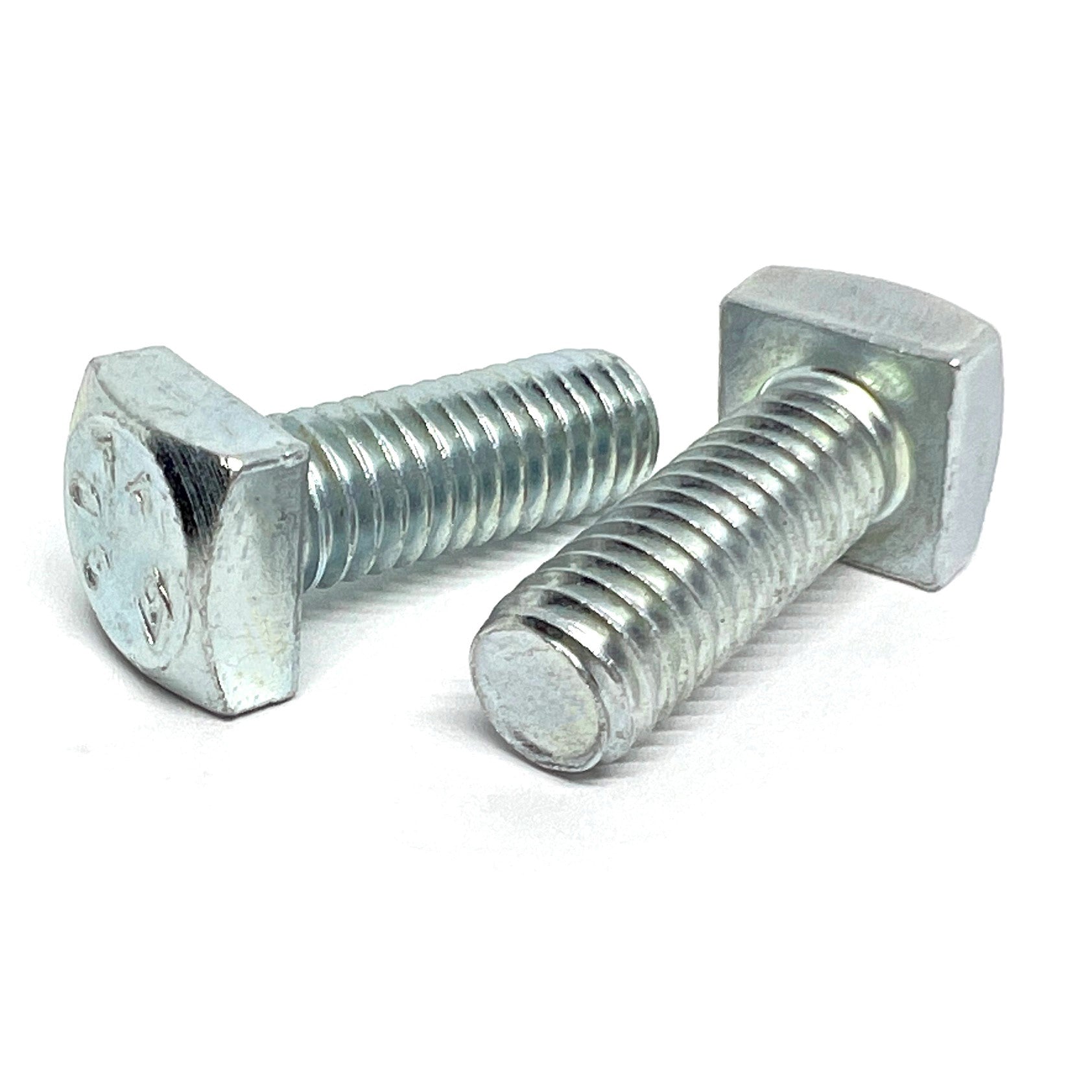 7/8"-9x2" Square Head Bolts Grade A307 Zinc Clear