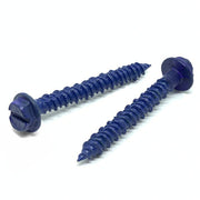 1/4x4" Hex Washer Head Concrete Screws Piercing Point Blue Finish