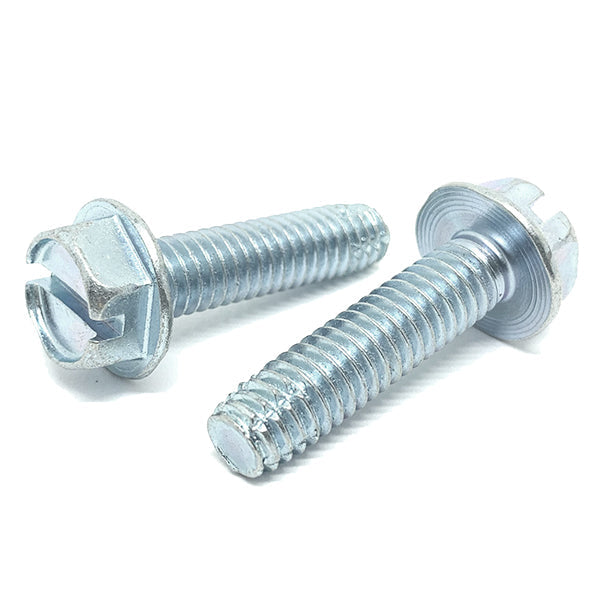 #8-32x1" Slotted Hex Washer Head Type F Thread Cutting Screws Zinc