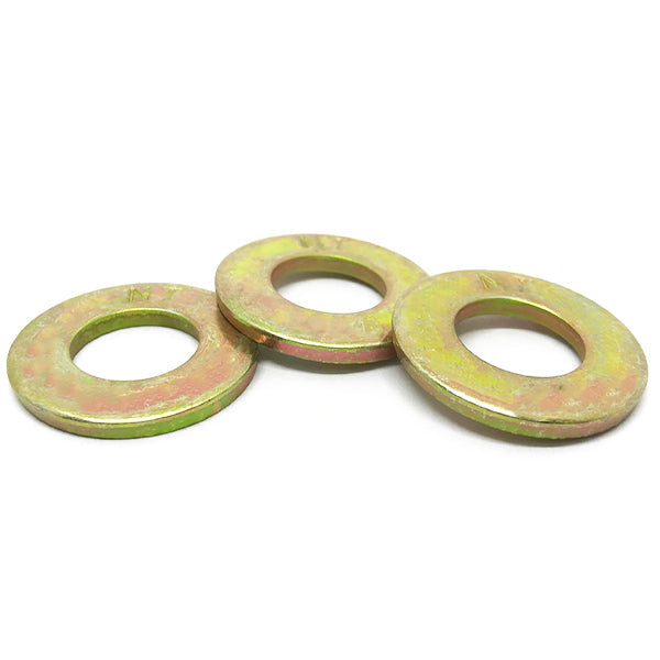 5/8" SAE Grade 8 Flat Washers Zinc Yellow (USA Made)