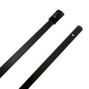 16" 150lb 316 Stainless Steel Zip Cable Tie Black Polyester Coated