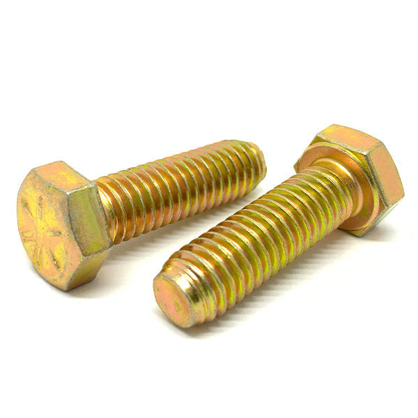 3/8-24x1/2" Hex Head Cap Screws Grade 8 Zinc Yellow