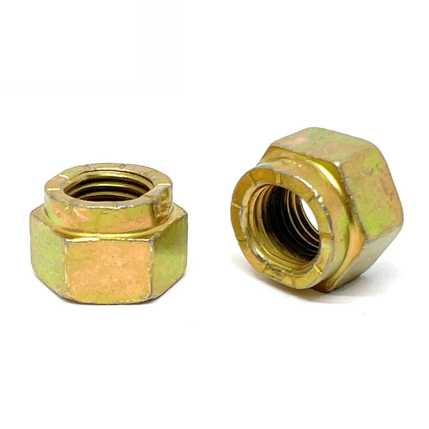 5/16"-24 Grade L-9 Hex Collar Locknuts USA Zinc Yellow