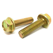 1/4-20x1"  Grade 5 Serrated Hex Flange Bolts Zinc Yellow